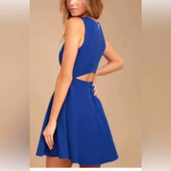Lulus Dresses & Skirts - Like new!! Lulus JUST US ROYAL BLUE SKATER DRESS